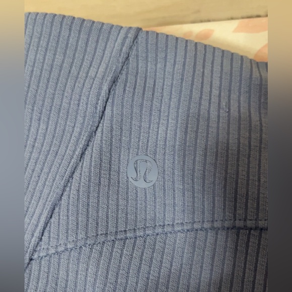 Lululemon Ribbed Softstreme Slim Fit shorts in a blue color. - Picture 4 of 6